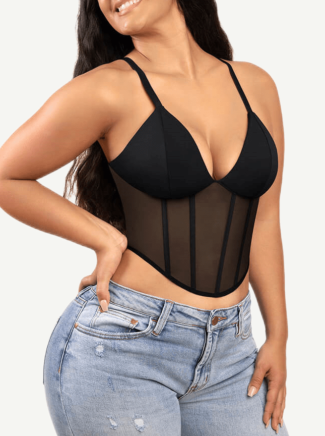 Mesh corset sexy top