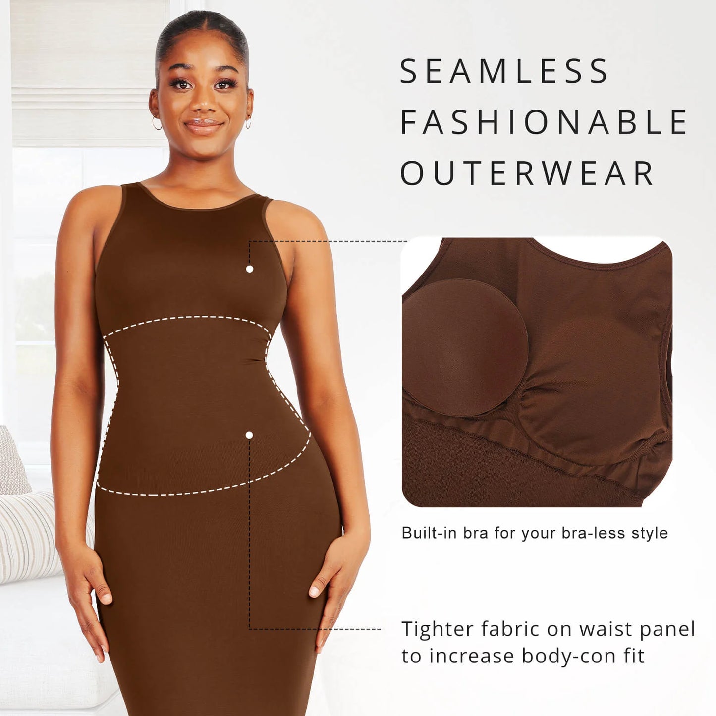 Eco-Friendly U-Back Snatched Seamless Dress