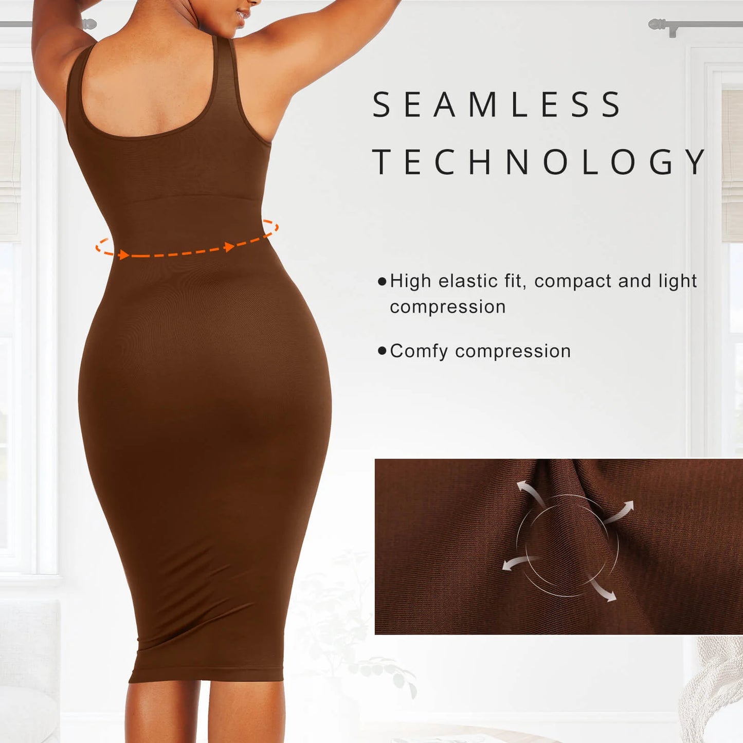 Eco-Friendly U-Back Snatched Seamless Dress